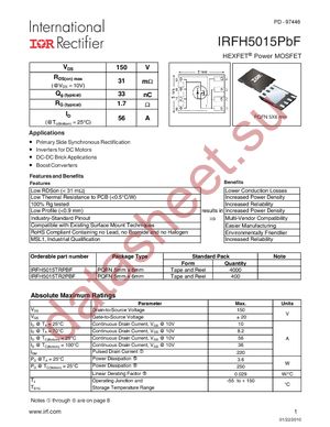 IRFH5015TR2PBF datasheet  